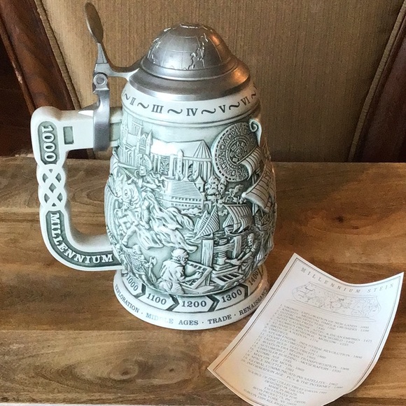 Avon Millennium Collectable Stein Beer Stein Mug with Pewter Lid - Picture 4 of 9